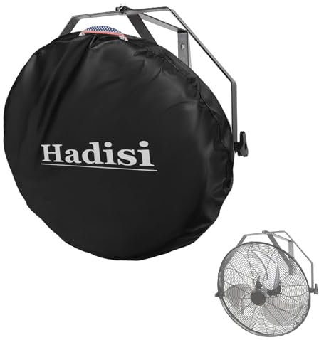 Hadisi Wall Mount Fan Cover,Waterproof Outdoor Fan Covers,Compatible for 18-20 Inch Industrial Fan and Pedestal Fan,Heavy Duty 600D oxford Dustproof Fan Cover,Black