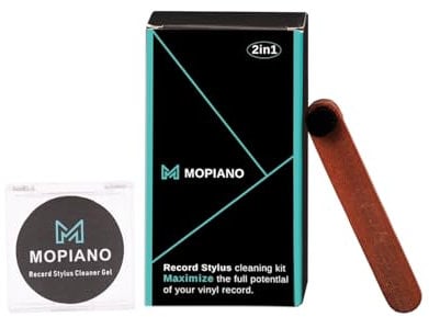 MOPIANO Record Stylus Cleaning Kit | Includes Turntable Cartridge Stylus Cleaner Gel,Anti-Static Stylus Cleaner Brush for Record Player Needles | Vinyl Record Cleaning Kit Accessories