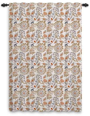 ggaimwf Tende floreali per camera da letto Eleganti Tende floreali Tende da fattoria Stile cottage di campagna Tasca porta-asta Shabby Chic Trattamento finestre Soggiorno Pergola 117x175cm 1 pannello