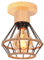 PETITES ECREVISSES Plafonnier Luminaire E27 Intérieur Lampes de Plafond Abat-Jour Vintage Métal et Bois Lustre Suspension Chanvre Corde Industrielle Ø160mm pour Séjour Chambre Cuicine