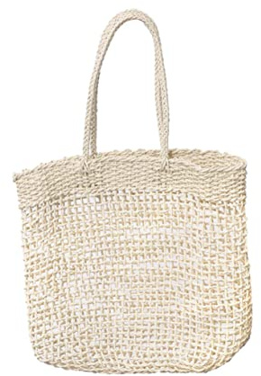 ANDRESLAD Strandtasche Aus Stroh Für Damen Handgefertigte Webtasche Beige Modische Umhängetasche Leicht Und Langlebig Für Reisen Und Alltag