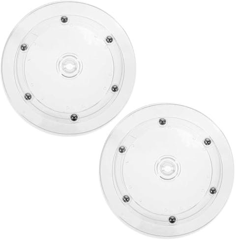 YSJCHEBS 2 Stück Transparente Drehteller, Kunststoff-Drehteller, Artikel-Aufbewahrungstabletts, Artikel-Präsentationsständer, Wohnaccessoires