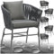 TecTake® Lot de 6 Fauteuil Salon Chaise de Jardin avec Accoudoirs pour Salon de Jardin Exterieur ou Intérieur en Acier laqué époxy, Coussins Inclus Mobilier pour Amenagement Balcon Terrasse