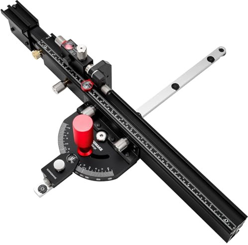 GOINGMAKE Table Saw Miter Gauge with Micro Adjustable Flip Stop and Quick Angle Stop with Extendable Fence to 36,Woodworking Table Saw Jig Guide for Table Saw Router Table Fit for 3/8 x 3/4 T Slot