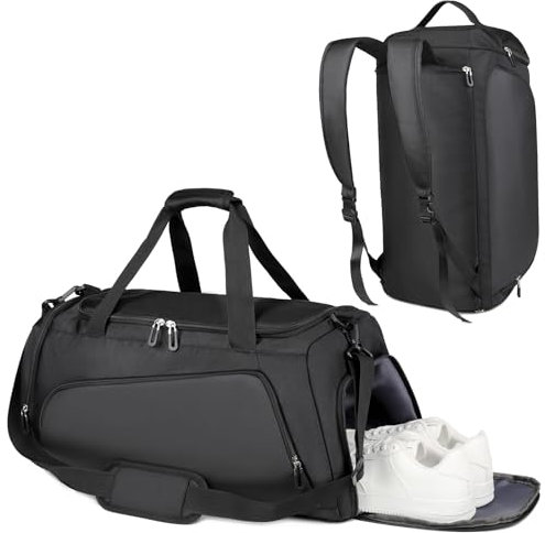 Cozary Sporttasche mit Schuhfach & Nassfach - Große Sporttasche Herren/Damen für Gym, Reisen, Camping | wasserdichte Schwimmtasche