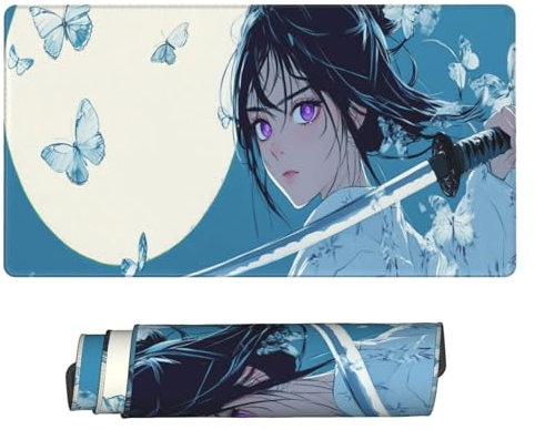 Tappetino Mouse XXL 800x400mm, Grande Tappetino Mouse Gaming, Anime giapponese Mouse Pad Waterproof, Computer Mousepad con Bordi Cuciti e Base in Gomma Antiscivolo, per Gioco, PC, Ufficio, Casa C6051