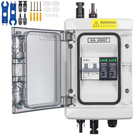 WSPIHO 40A 1000V DC Trennschalter PV Anlage und überspannungsschutz PV mit Solarstecker,Leitungsschutzschalter mit IP65 Solar Anschlusskasten Photovoltaik