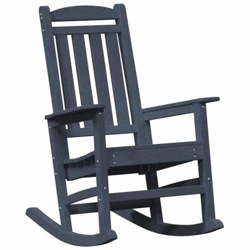 vidaXL Garten-Schaukelstuhl Marineblau HDPE | Robust gebaut für den Außenbereich, Klassischer Stil, der deine Outdoor-Dekoration aufpeppt,