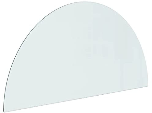 Funkenschutzplatte Glas Halbrund 1000x500 mm - Hochwertige Kaminschutzscheibe für Kamine & Holzöfen, hitzebeständig & sicher, ideal für Wohnzimmer & Haushalt
