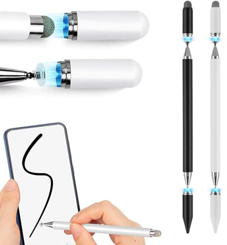 THQAE 2 pièces 3 en 1 Stylo Tactile,universels capacitifs pour écran Tactile,Compatible avec iPad/iPhone/Samsung/Android/iOS,Stylets pour Toutes Les tablettes