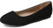 DREAM PAIRS Women's Sole-Simple Ballet Flat,Ladies' Ballerina Walking Flats Shoes for Comfort and Fashion Style,Size 6.5,Black/Nubuck,Sole-Simple