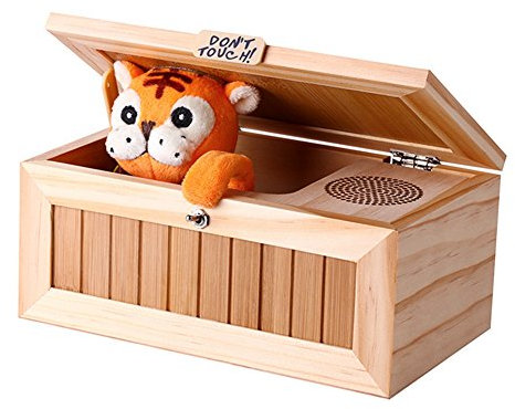 Zantec Boîte en bois sans usage « Leave Me Alone Box » La plupart des machines inutiles ne touchent pas le jouet tigre cadeau avec son