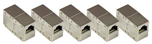 Good Connections Cat.6 RJ45 Patchkabel-Kupplung Adapter - 5er SPARSET - RJ45 Buchse an Buchse - VOLLGESCHIRMT im METALL-Gehäuse - Internet LAN Kabel Verbinder Adapter RJ45 Kupplung - Verlängern Sie Ihr Ethernet DSL Patchkabel