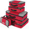 Savisto Packing Cubes 6 Piece Set, Durable & Lightweight Travel Essentials for Suitcases - Includes 1 XL, 2 L, 2 M, 1 S - Available in 8 Stylish Colours - Red