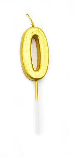 Gifts 4 All Occasions Limited Shatchi Gold 0 Number Candle Birthday Anniversary Party Cake Decorations Topper