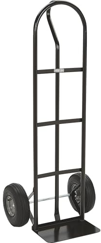 Ironton Steel Pneumatic Hand Truck Dolly, 600-Lb Capacity, Heavy-Duty Steel Frame, 10-in Pneumatic Tires, P-Style Handle, 14 x 8.5 Toe Plate