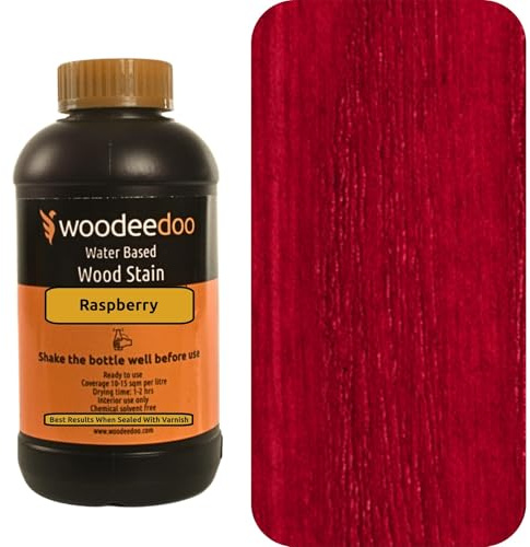 WooDeeDoo Water Based Wood Stain | Wood Dye | Ready to Use | Environmentally Friendly | Solvent Free | Odour Free | 450 ml | Rasberry
