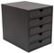 OSCO Black Faux Leather 5 Tier Papersorter | A4 Drawers | Document Storage | Paperwork Filing | Desk Tidy | Workspace Organiser | 30 x 25 x 33.5 cm |