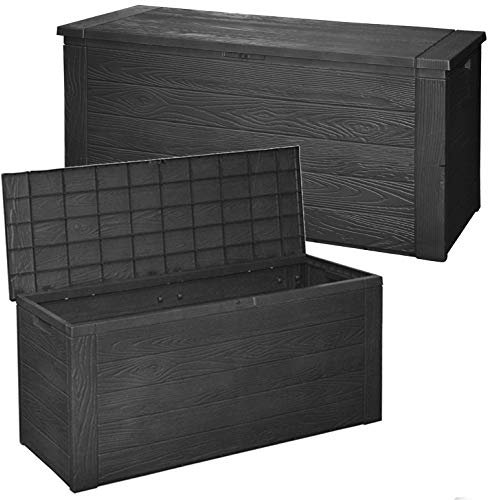 URBNLIVING Outdoor Black 300L Garden Patio Cushion Furniture Toy Storage Holder Box Chest