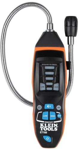 Refrigerant Gas Detector, Detects Gas Leaks in the Presence of CFC's, HFC's, HCFC's and Blends as Low as 100 PPM Klein Tools ET160