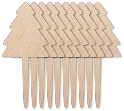 Herbests 10er Set Pflanzenschilder zum beschriften,T-Form Pflanzenstecker Kräuterschilder Mini Holz Garten Etiketten für Baumschulen Pflanzenzucht Zierpflanzen Topfkräuter Blumen Gemüse