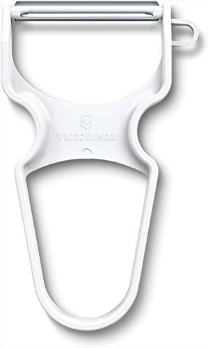 Victorinox Kitchen Utensils, Peeler, Extra Sharp Blade, Straight Edge, Robust Plastic Handle, Stainless Steel, White