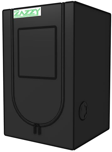 zazzy Grow Tent, 24x24x36 Hydroponic Mylar Grow Tent Reflective Garden Growing Dark Room with Observation Window, Removable Floor Tray and Tool Bag for Indoor Plant Growing 2'x2'