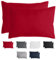 Komfortec Kissenbezug 50x70 cm 2er Set aus Gebürstet Mikrofaser mit Reißverschluss, Atmungskativ und Weich – Rot