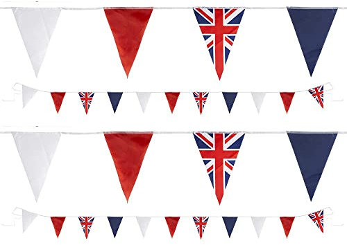 10m St George Cross Bunting Flag Banner – 25 Triangle England Flags for St George’s Day, FIFA World Cup 2026, UEFA Euro Football, Cricket, Rugby, Sports Events, Street Parties & Outdoor Decorations