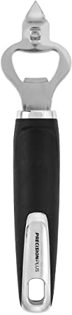 Tower T832224 Precision Plus 2-in-1 Bottle Opener with Can Puncher, Softtex Handle, Dishwasher Safe, BPA Free, Stainless Steel, Silver