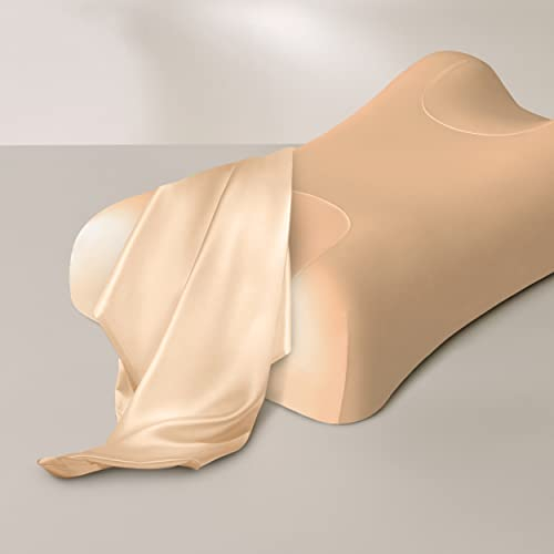 Sleep & Glow Omnia Kissenbezug aus Naturseide, für Haar und Haut, passend für einzigartige Form von Sleep & Glow Omnia-Kissen, 19 mm, Güteklasse 6A, Maulbeerseide (brasilianischer Sand)