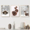 EXQULEG 3er Poster Set, Wandkunst Elch Holzhaus Winter-Schneelandschaft Bilder, ohne Rahmen Modern Weihnachtsdekoration Wandbilder Wohnzimmer Deko Schlafzimmer (50x70cm)