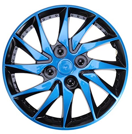 SEWACC Rad zierblende 14 Zoll Nabenkappen Felgenabdeckung Universal Für 14 Zoll Auto Kasten (Blau Schwarz) zierkappen 15 Zoll Kappen Für Autoreifen