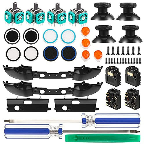 Vklopdsh Kit de ContrôLeur de Jeu de Remplacement, Capuchon de PoignéEs, Manette de Jeu, PareChocs, Boutons ABXY, pour ContrôLeur 1708