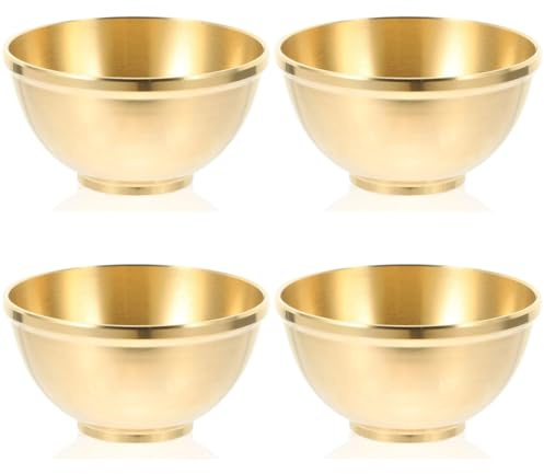 Cabilock Schale Bronze Deko 4 Stück Buddha-opferschale Aus Reinem Kupfer Meditationsschalen Anbetungsschale Altarschalen Kupferschale Des Tempels Topf Schmieren Wischschale Schmuck Tablett Empfindlich