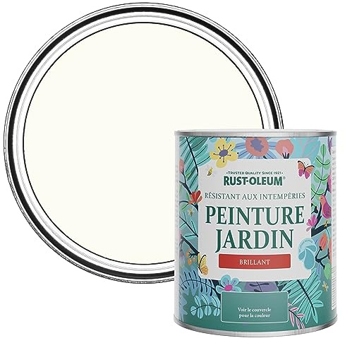Rust-Oleum White Mould-Resistant Garden Paint In Gloss Finish - Porcelain 750ml