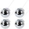 SUREH Lot de 4 gobelets sphériques argentés avec couvercle et paille - 591 ml - Pour discothèque, bar, fête