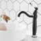 Maynosi Robinet Lavabo à Grande Hauteur, Robinet Rétro Haut avec Poignée en Céramique, Robinet Salle Bain pivoter à 360 °, Robinets Mitigeur avec Tuyaux Flexibles, Laiton, Noir Mat