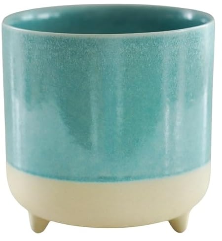 Ivyline Pflanzgefäß, Keramik, Aqua matt, reaktiv, H 12 cm x T 12 cm