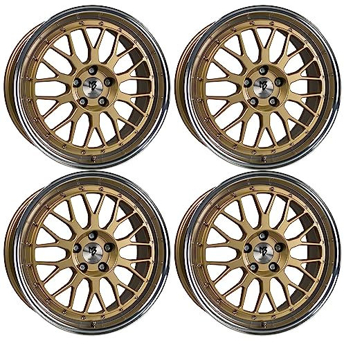 4x MB Design Felgen LV1 8.5Jx19 ET45 5x112 Gold poliert kompatibel mit VW Beetle E-Golf EOS Golf ID.3 Jetta Passat Tiguan Touran T-Roc T