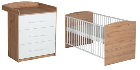 Schardt Kinderzimmer Set Pepe 2-teilig Kinderbett Wickelkommode