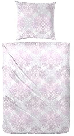 MB Warenhandel24 Bettwäsche Winter Biber 100% Baumwolle Feinbiber 135x200 + 80x80 cm 2-4 TLG teilig mit Reißverschluss (Ornament Violett, 2X ca. 135x200 cm 2X ca. 80x80 cm)