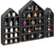 Ikee Design Schattenbox aus Holz in Hausform, Ausstellungsregal, Organizer, Aufbewahrungsbox, Schattenbox für Minifiguren, 3 Stück, 25,4 x 6,4 x 38,1 cm, Schwarz