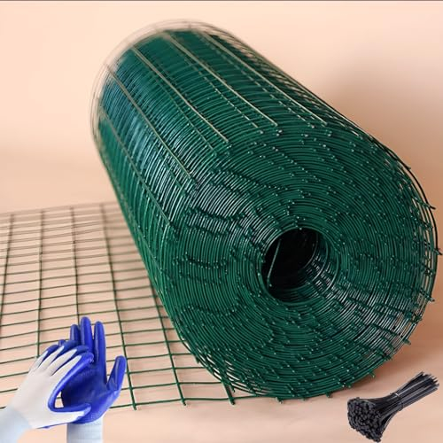 Coayuou Maschendrahtzaun, Wildzaun, Gittergröße 6Cm Hühnerzaun Maschendraht-Geflecht, Grün Gitterzaun Zaun Gartenzaun Die Geeignet Für Beide Straßenseiten(Color:1.5x30m,Size:2.8mm)