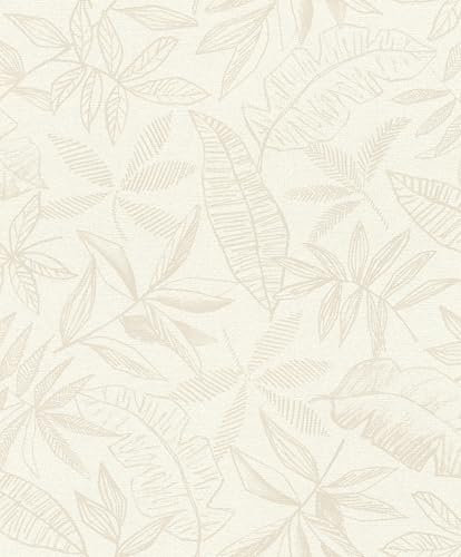 Rasch SCHÖNER WOHNEN-Kollektion Vliestapete LEAFAGE 600568 in Weiß - 10,05 m x 0,53 m