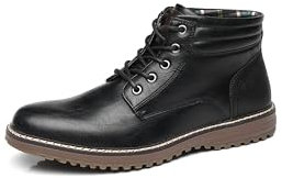 KNBR Stivali stringati da uomo classici stivaletti Chukka stivali per moto e tempo libero, Nero , 44 EU