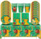 OPVXZAD 51 Piezas Lion Vajilla De Fiesta Juego De Vajilla Rey León Fiesta de Cumpleaños de Lion Vajilla Suministros Incluye Vasos de Papel Pajitas Cuencos de Papel Pañuelos y Manteles