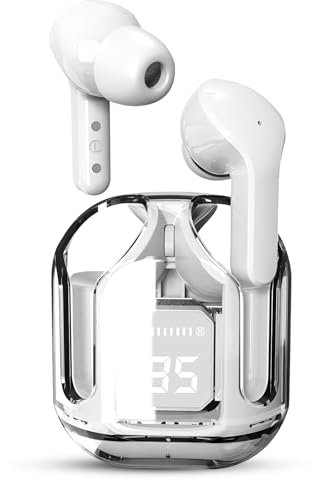 Wireless Earbuds Noise Cancelling Smart Earbuds Bluetooth 5. 3 True Headphones Bass Stereo Ear Buds with Mic Transparent Charging Case 30H Battery Life for Laptop Pad Phones Sports Workout