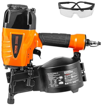VEVOR Cloueuse à Rouleau Pneumatique, 32-63 mm, Cloueur Pneumatique à Bobine 15°, CN65, avec Réglage de Profondeur Sans Outil, 70-120 PSI, pour Bardage, Revêtement de Palette, Bois, Clôture, Terrasse