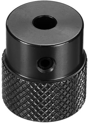 QUARKZMAN Aluminiumlegierung Handrad mit eloxierter Oberfläche 4mm Bohrung 20mm Außendurchmesser gerändelter Knopf Drehgriff mit Schlüssel für Drehbank Schiebeverschiebeplattform, Schwarz
